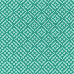 small tribal diamonds in teal and aqua