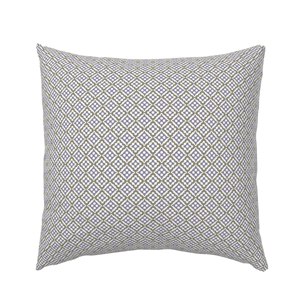 small tribal diamonds in midsummer grey, mauve and white