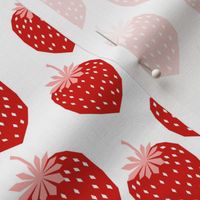 strawberry red pink summer fruit print