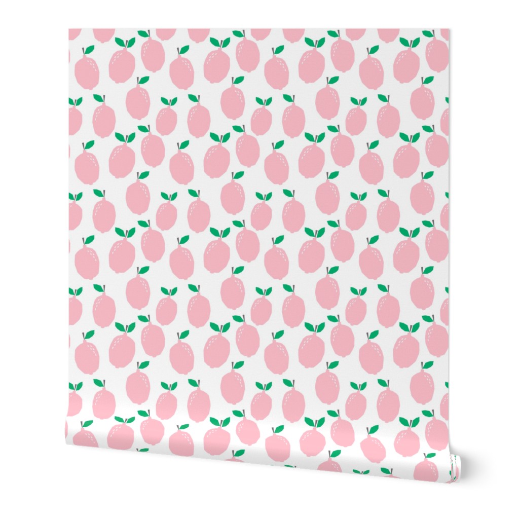 pink lemonade - pastel pink girly citrus lemon print