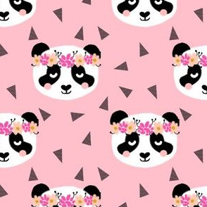 panda flowers pink
