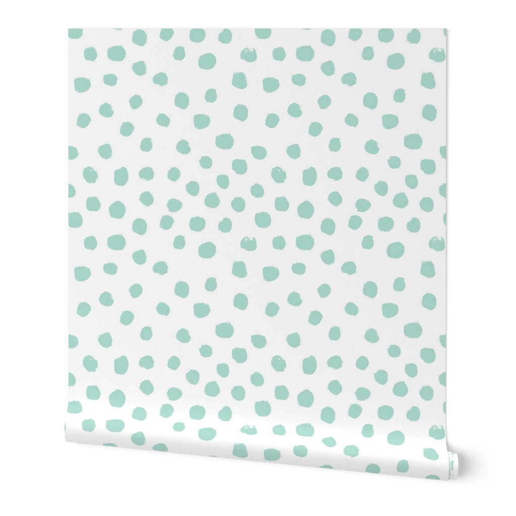 dots mint and white trendy baby minimal print