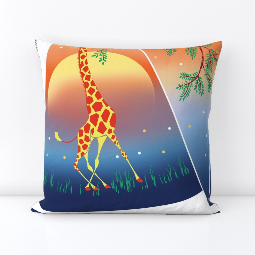 Vintage Savannah Sunset Giraffe Circle Skirt Kit