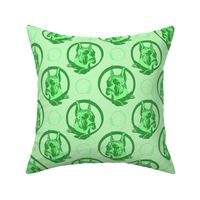 Collared Boxer portraits - green