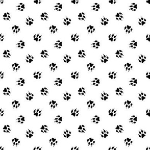 Trotting paw prints coordinate - white