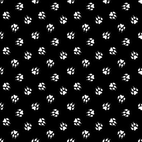 Trotting paw prints coordinate - black