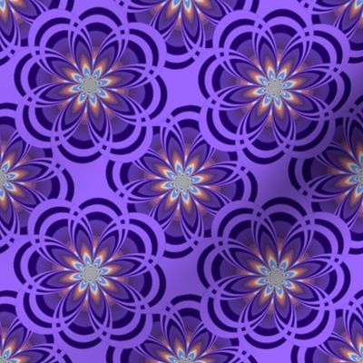 Violet Fractal Flowers