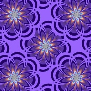 Violet Fractal Flowers