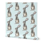 Large Rabbit on Blue