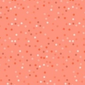 Coral Pink Scattered Dots 