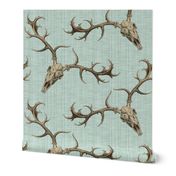 DigSkullery ~ Skirmish ~ Sepia on Sea Glass ~ Linen Luxe 