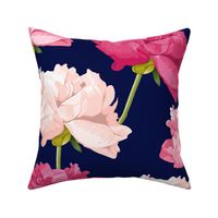 Peonies on navy