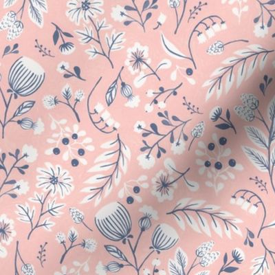 Pink Folk Floral