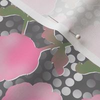 Soft Pink Roses on Dots