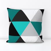 Turquoise Dot Triangle Cheater Quilt - Baby Blanket
