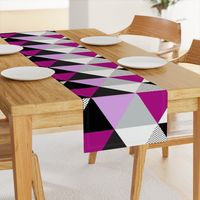 Magenta Purple Dot Triangle Cheater Quilt - Baby Blanket