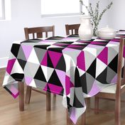 Magenta Purple Dot Triangle Cheater Quilt - Baby Blanket