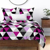 Magenta Purple Dot Triangle Cheater Quilt - Baby Blanket