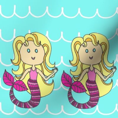 Mermaid Border Print