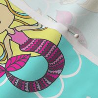 Mermaid Border Print