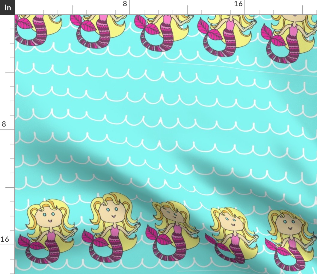 Mermaid Border Print