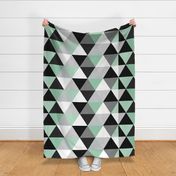 Mint Dot Triangle Cheater Quilt - Baby Blanket