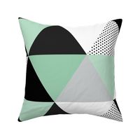 Mint Dot Triangle Cheater Quilt - Baby Blanket