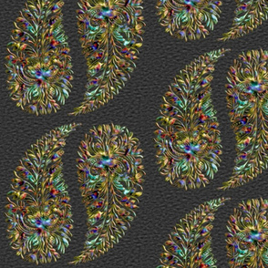 rainbow_paisley_textured_black