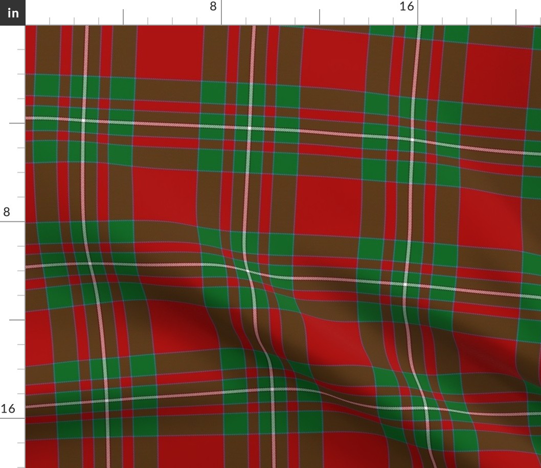 MacAulay / MacAuley tartan  6", plain red field, 1856