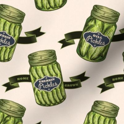 vintage pickle jar fabric