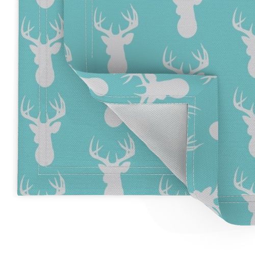 Deer Silhouette in Aqua and White