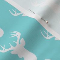 Deer Silhouette in Aqua and White