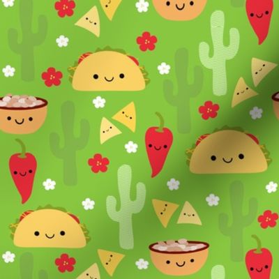 LARGE Happy Tacos and Friends Green