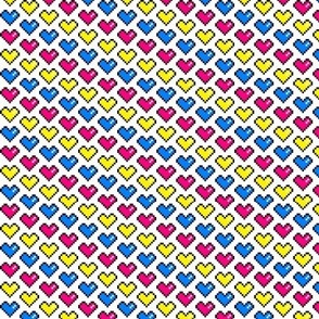 Pixel Hearts (pink, yellow, blue)
