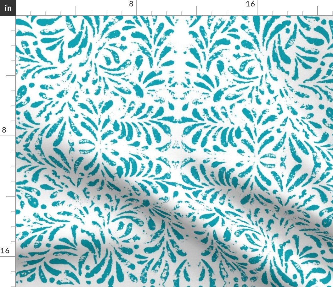Trellis lace in teal