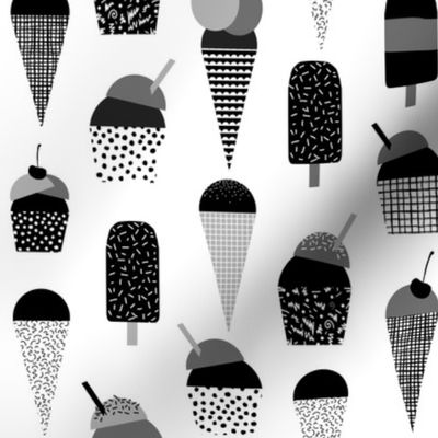 ice creams minimal monochrome design 