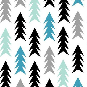 trees forest woodland triangle trees in boys colors for boys nursery baby bedding