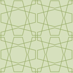 Pale Green Geometric Hexagon