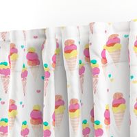 Water color ice cream cone popsicle colorful summer candy food kids illustration pattern print