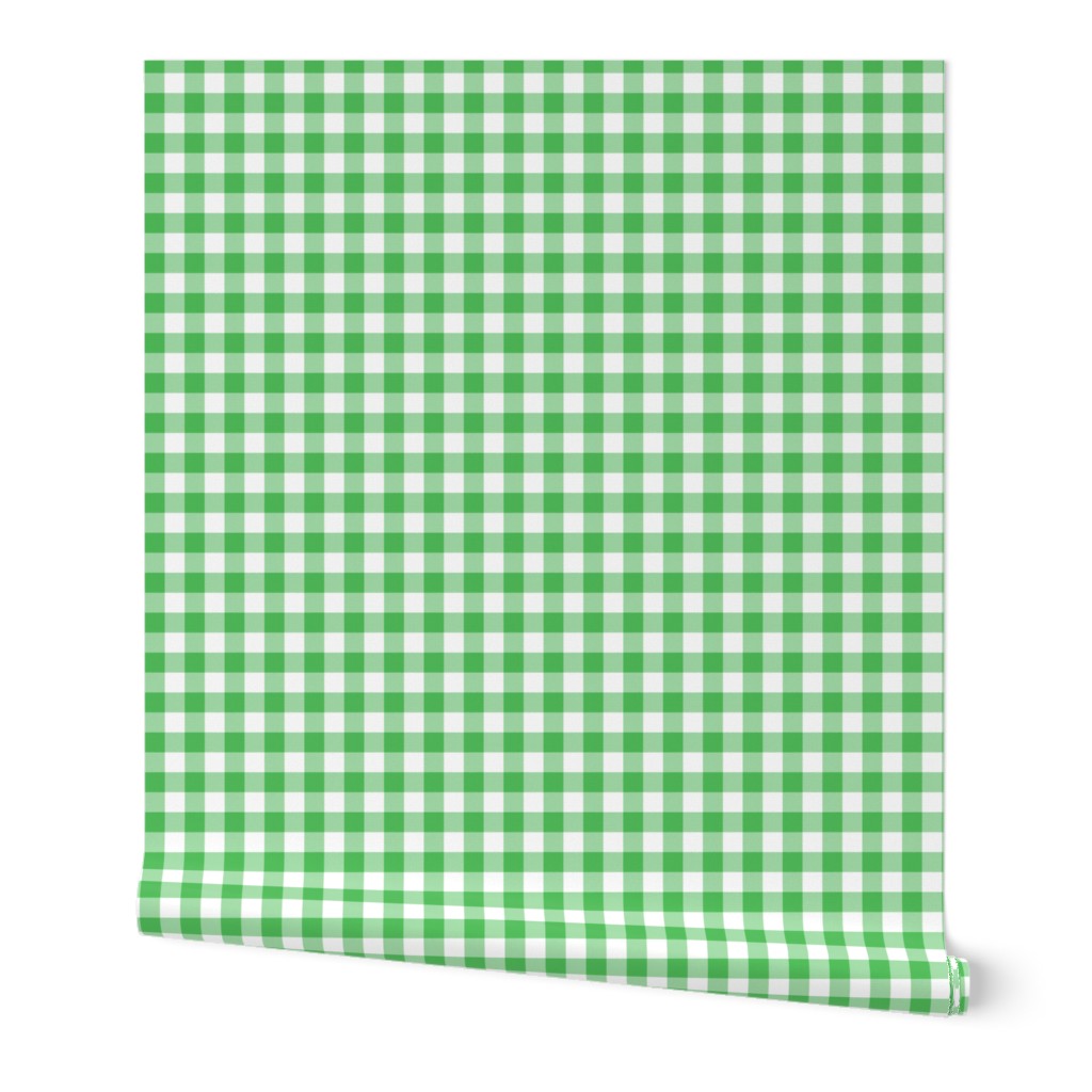 5/8" Spearmint green gingham check