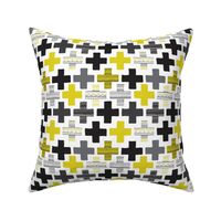 Gender Neutral mustard yellow plus sign plus cross geometric modern aztec summer patterns