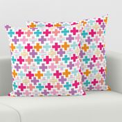 Colorful plus sign plus cross geometric modern aztec summer patterns