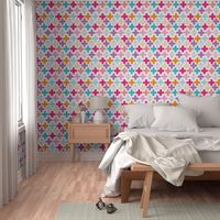 Colorful plus sign plus cross geometric modern aztec summer patterns