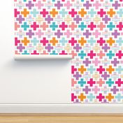 Colorful plus sign plus cross geometric modern aztec summer patterns