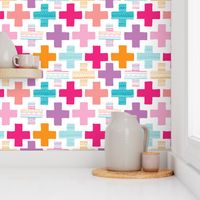 Colorful plus sign plus cross geometric modern aztec summer patterns