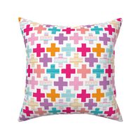 Colorful plus sign plus cross geometric modern aztec summer patterns