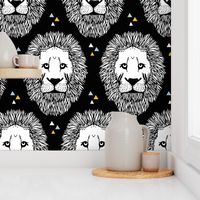 Lion Pattern - Blue & Yellow Triangles