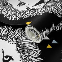 Lion Pattern - Blue & Yellow Triangles