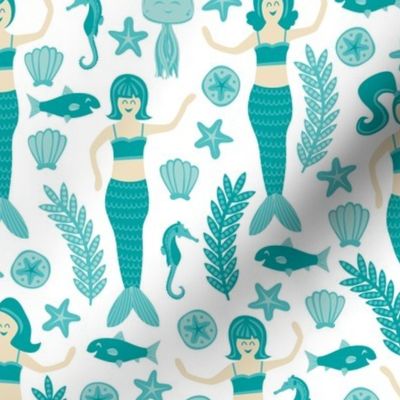 Mermaids & Friends (Teal)