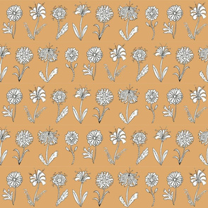 flower doodles - orange